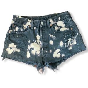 Black distressed Levi’s 501 shorts